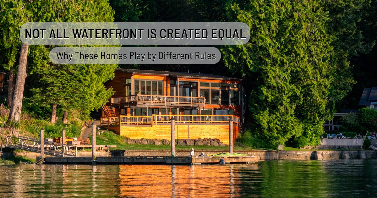 Waterfront home with dock and shoreline access representing waterfront real estate in Thurston County, Washington